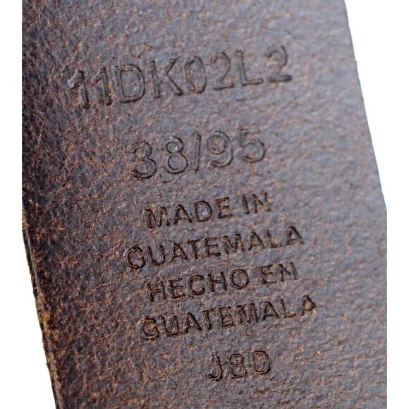 DOCKERS BROWN GENUINE LEATHER 1 3/8"Wd DRESS CASUAL MEN'S BELT Size 38/95 (A32 - Picture 7 of 13
